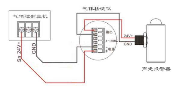 有毒氣體報警器雙線制接法